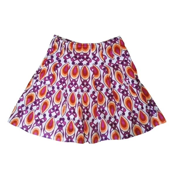 Mossimo Retro Vintage Printed Lightweight A-Line Full Skirt Pleats 6 - Picture 5 of 6